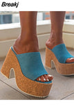 Minimalist Wedge Mules Sandals 2023 Spring Summer Shoes Walking Comfy Great Quality Dropship Women Shoes Mules