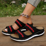Women 2024 New Summer Shoes Women Elegant Low Heels Sandals Summer Slippers Zapatos Mujer Wedge Heeled Sandals