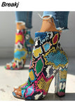 Nightclub Spring Serpentine Zipper High Heels Women Fashion High Heels 10cm Heels Platform Sandals Party Wedding
