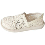 Women's Shoes 2023 Summer New Hollow Breathable Mesh Shoes Literary Retro Flat Shoes Women's