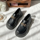 Woman Flats Clogs Platform Casual Female Sneakers Oxfords Modis All-Match British Style Dress Creepers New Leather Cross
