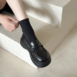 Style Thick-Soled Leather Shoes Autumn 2023 New One-Foot Jk Single Shoes Muffin Bottom Love Shoes Round