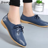 Genuine Leather Summer Loafers Women Casual Shoes Moccasins Soft Pointed Toe Ladies Footwear Women Flats Shoes