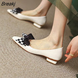 Autumn Women Shoes Shallow Mouth Flat Shoes Pointed Bow New Elegant Low Heel Patent Leather Wine Red Banquet 34-39