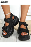 Summer Women Platform Sandals Wedges Thick Bottom Casual Mesh Shoes Woman High Heels Comfortable Sandals