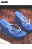 Shoes Ladies' Slippers Platform Slipers Women Rubber Flip Flops Heeled Mules Luxury Slides Sabot 2023 Hawaiian
