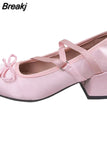 Style Elegant Rhinestone Bow Mary Jean Shoes 2023 Hot Satin Ballerinas Flats Single Shoes Bling Rhinestones Women