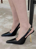 Stiletto Heels Women Pumps Patent Leather 2024 Summer Designer Mule Sandals Elegant Sexy Office High Heels Women
