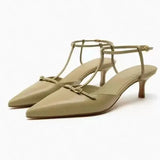 Heeled Shoes Slip On Lace-Up Work Dress Professional Sexy Pump Pointed Wedge 2023 Stiletto Slip-On Gold Black Office