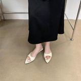 Breakj Pointed Fine-Heeled Sandals Women Back Empty French Style Cool Slippers High Heel Cool Slippers