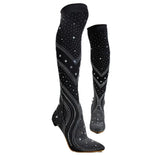 Breakj Heel Spike Stretch Socks Water Drill Pattern Fashion And Outdoor Hottie Sexy Women
