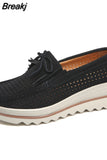 Women Flats Shoes Platform Sneakers Slip On Flats Leather Suede Ladies Loafers Moccasins Casual Shoes Women