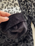 See Through Mesh Bodysuit for Women Black Square Collar Long Sleeve Skinny Velvet Body Tops Club Party