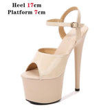 New Brand Women Sandals Summer Shoes Sexy Thick High Heels Platform Dress Party Wedding Shoes Woman Pumps Stripper