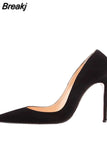 flock pumps fashion high shoes 8cm 10cm 12cm pointed thin heel shallow shoes party shoes ladies shoes QKOU001