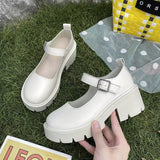 Breakj And Summer 2025 JK Uniform Shoes To Increase The Thick Bottom Of The Student Mary Jane High-Heeled Retro Single Shoes