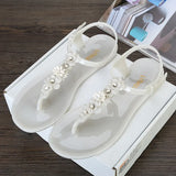 Handwork Flower Women jelly Sandals 2024 New Clip Toe Flip Flops Shoes Female Flat Casual Beach Holiday Non-slip