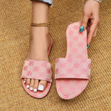 Breakj Head A Character Type Flower Flat Bottom Slippers Female African Fashion A Foot Pedal Home Slippers Female