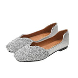 Women's Ballet Flats Fashion Princess Shoes for Casual Crystal Boat Shoes Sparkling Rhinestone Women Flats Lazy Loafers