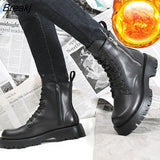 Winter Shoes Men Genuine Leather Boots Thick Sole Non-slip Warm Plush Cold Winter Cow Leather Male Ankle Botas Black
