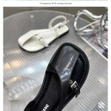 Women Sandals 2024 Luxury Designer Flat Woman Black Shoe Comfort Closed Toe Outdoor Slingbacks Shoes Leather Sandalias