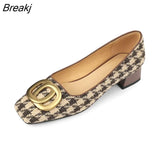 Square Toe Roman Shoes Women's Comfortable Fabric Shoes 2023 Summer New Style All-match Thick-heeled High-heeled