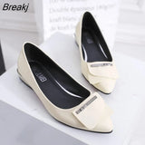 Elegant Red Pointed Toe Flat Shoes Women Patent Leather Flats Fashion Slip On Ladies Shoes Lady Slip On Ballet Office