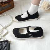 2023 Shoes Ballet Flats Classic Shoes Women's Basics Solid Color Buckle Casual New Fashion Round Toe Ladies Flats
