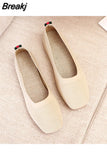 of Women 2023 Summer Fashion Knitted Mesh Breathable Ladies Loafers Comfort Square Toe Casual Flats Zapatos De