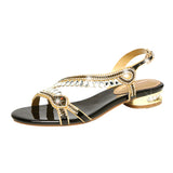 Women's Diamond Sandals 2024 New Bohemian Bohemian Diamond-Encrusted Fashion Fairy Style Flat Shoes Roman