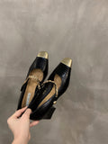 Thick-Heeled Square Head Mary Jane Single Women's Shoes 2024 New Spring And Autumn Fragrant Style Evening