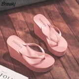 New Womens Shoes Comfort Summer Women Wedge Platform Slippers Outdoor Sports Beach Flip Flops Opened Toe Casual