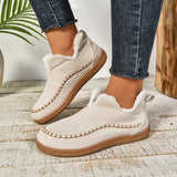 Breakj New Plus Wool Women's Warm Boots Casual Solid Color Suede Retro Large Size Snow Boots Cotton