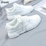 Women Vulcanized Shoes Casual Solid Color PU Shoes 2021 New Fashion Women Shoes Women Casual White Shoes Sports Shoes