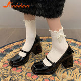 Heeled Mary Jean Pumps 2023 New Fashion Korean Style Sweet Cute Women Pumps Spring Summer Buckle Strap Element