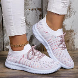 Women's Colour Knitted Loafers Autumn Lightweight Breathable Soft Sole Flats Shoes Women Non Slip Walking Shoes Size