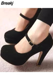 Style Platform Party Shoes 2023 New Korean Fashion Solid Flock Buckle Shallow Women Pumps Ladies Brand High Heels