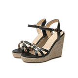 Dress Platform Shoes Boho Wedge Sandals Women 2023 Summer Newest Chunky Style PU Daily Plus Size 34-50 Party Prom