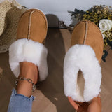 2023 Winter Fur Slippers Women Faux Suede Fluffy Furry Home Slides Woman Comfort Non Slip Indoor Floor Cotton Shoes