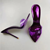 Transparent Shoes For Women's Sandals 2024 Summer Sexy Slippers Pointe Toe Thin Heels Stiletto Sandals Big Size Women