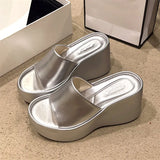 Sandals For Women Fashion Sexy Open Toe Wedges Slippers Outdoor Chunky Slipper Women's Summer Fish Mouth Slippers
