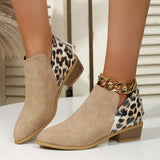 Women's Shoes 2023 High Quality Slip-on Women's Boots Fashion Leopard Print Daily Boots Women Sexy Pointed Toe Naked