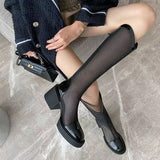 new but knee high boots 2023 women breathable mesh hollow cool boots breathable thick heel ankle boots platform
