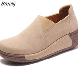 Sneakers for Women Fashion Platform Korean Version Rocking Shoes Female Slip on Casual Flat Warm Loafers Retro Mon