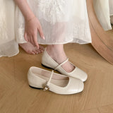 Breakj Retro Mary Jane Shoes Women Spring And Autumn Small Design Single Shoes Light-Mouthed Silver