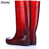 Men's Safety Work Rainboots PVC Waterproof Water Shoes Winter Wellies Autumn Non-Slip Knee-High Rain Boots Male Rubber
