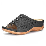Breakj New Carving Large Size Female Slippers Light Slope And Thick Bottom Light And