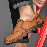 Size 38-46 Genuine Leather Shoes Men Handmade Shoe Casual Loafers Soft Breathable Flats Shoes Men's Moccasins for
