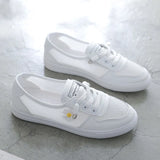 Women Spring Summer Flats Sneakers Mesh Breathable Lace Up Tennis Casual Light Hollow Sapatos Femininos White Comfort