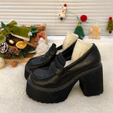 Women Loafers New lolita shoes retro platform shoes Japanese JK uniform high heel leather shoes College girls Mary Jane
